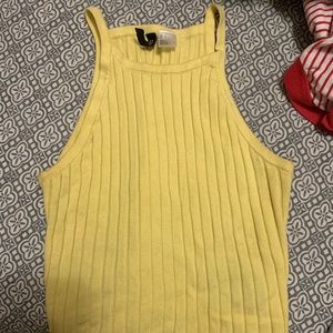 Yellow rib halter top